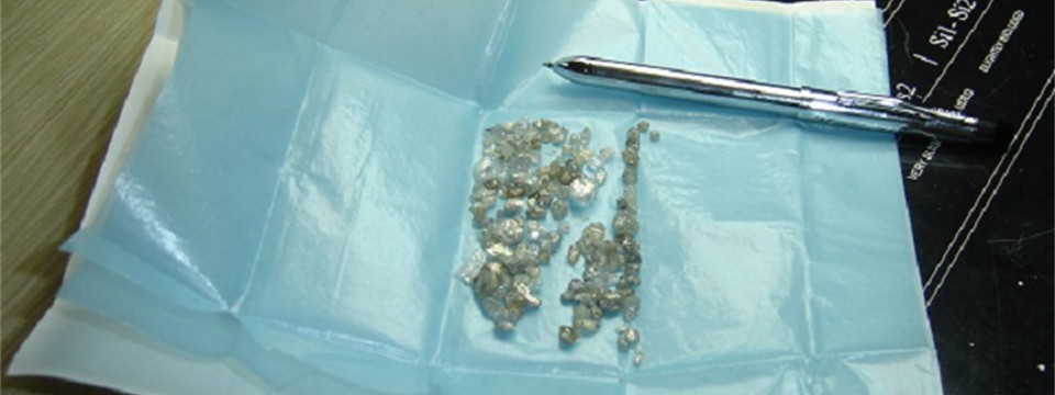 Monastery rough diamonds recovered during prospecting of the oxidised dump